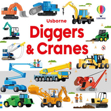 Load image into Gallery viewer, Usborne Book and Jigsaw: Diggers and Cranes