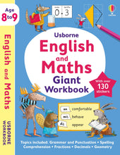 Load image into Gallery viewer, Usborne English and Maths Giant Workbook 8-9
