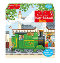 Load image into Gallery viewer, Poppy and Sam Book and 3 Jigsaws: Trains
